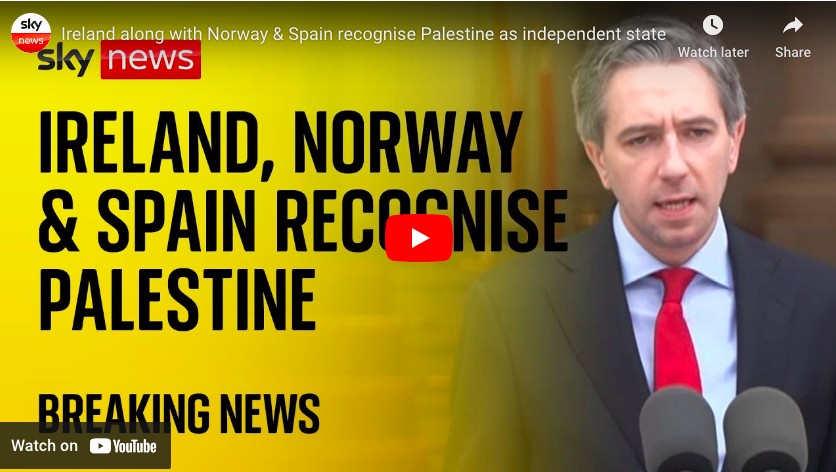 Sterke reaksjoner fra Israel på at Norge, Spania og Irland anerkjenner Palestina