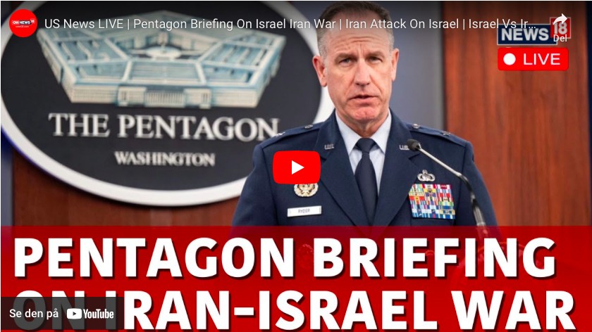 [DIREKTE] Pentagon-orientering om Israel-Iran-krigen