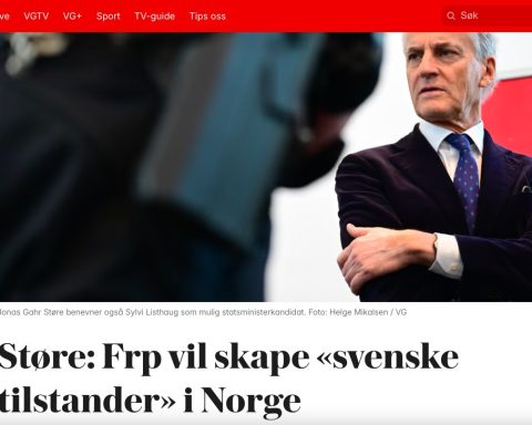 Støre med kontroversielle påstander om FrP og «svenske tilstander»