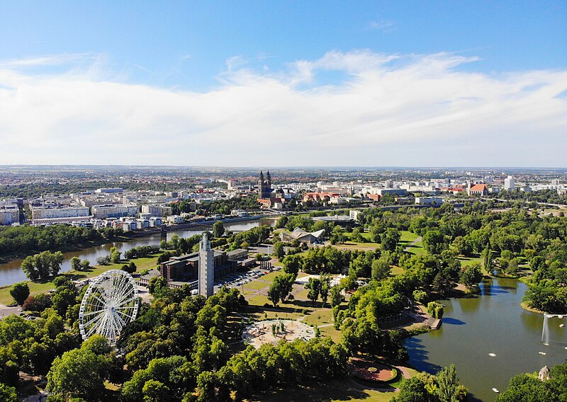 Magdeburg var offer for det som ser ut som et terrorangrep med en bil som kjørte inn i en folkemengde. Magdeburg er hovedstad i den tyske delstaten Sachsen-Anhalt, og byen har ca. 230 000 innbyggere. Foto: Wikipedia commons