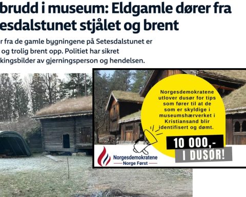 Innbrudd i museum: Eldgamle dører fra Setesdalstunet stjålet og brent