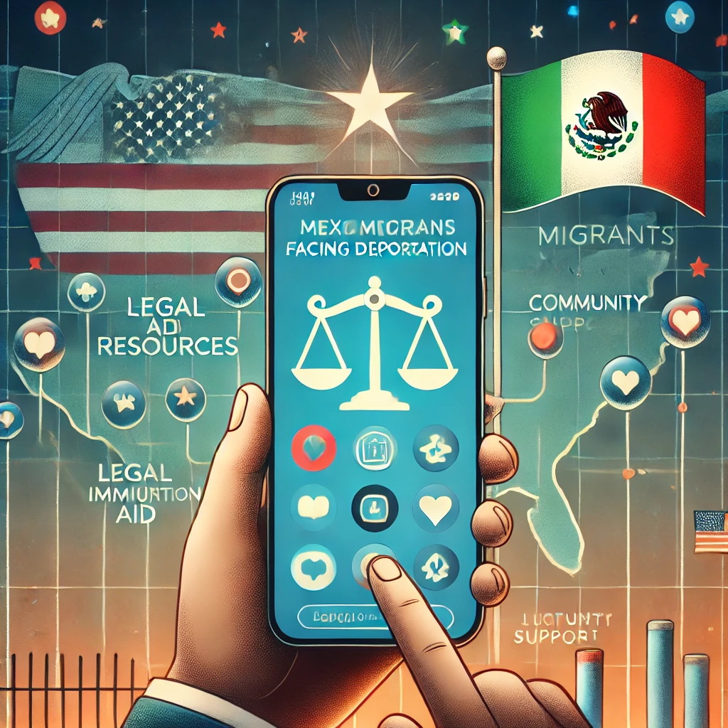 Myndighetene i Mexico vil nå lage en app for å hjelpe ulovlige migranter i USA å fortsette å være ulovlig i USA. Bildet er laget med kunstig intelligens, ChatGPT/ Dall-E.