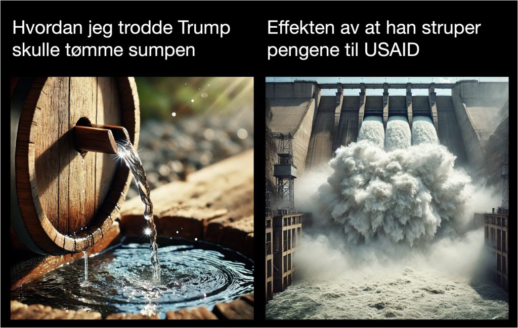 Hva har den falske sultkatastrofen i Noger eller USAID med sumpen å gjøre?