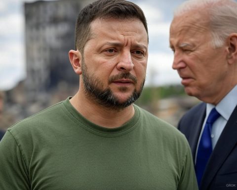 Biden, NATO og Vesten ødela Ukraina. Folk som Volodymyr Zelenskyj og Joe Biden har et stort ansvar for tragedien i Ukraina. Foto: KI, Grok på X.