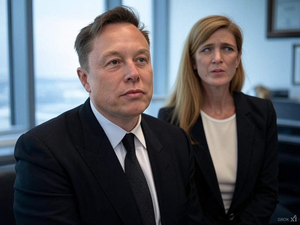 KI generatoren Grok på X har tatt seg den kunstneriske friheten med å fremstille en fornøyd Elon Musk som leder av DOGE, som fremstiller dekonstruksjonen av USAID, representert med en betuttet Samantha Power, som var leder av organisasjonen under Joe Biden.