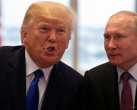 Samtalen mellom Donald Trump og Vladimir Putin er et paradigmeskifte for europeiske sikkerhetsstrukturer. Foto: Grok på X