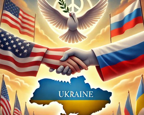 USA jobber for fred mens Europa vil ha mer krig i Ukraina, til siste ukrainer. Illustrasjonen er laget med KI, ChatGPT Dall-E.