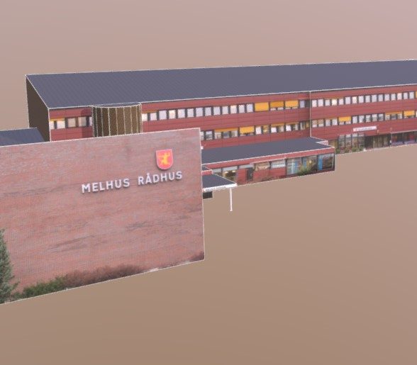 Melhus rådhus, 3D modell fra kommunens hjemmeside.