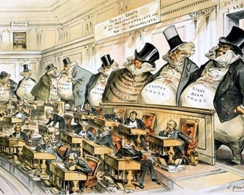 “Bosses of the Senate” created by Joseph Keppler and published in The Puck on January 23, 1889 (out of copyright)