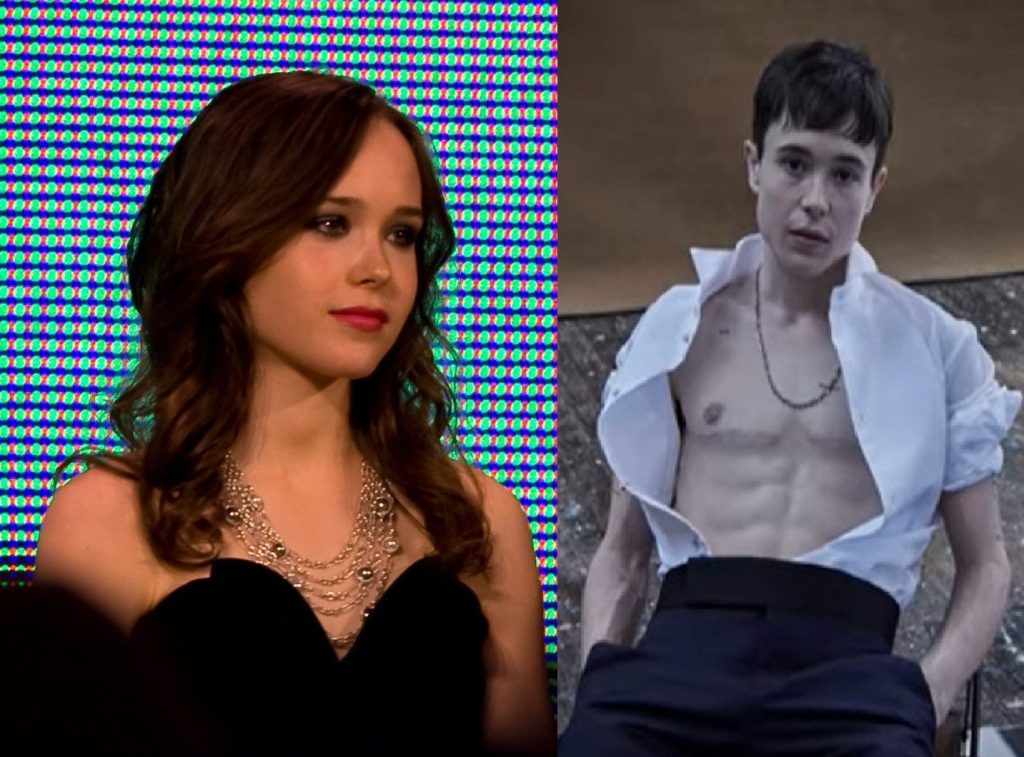 Fra pen jente til flatbrystet mann? Ellen Page før og etter kjønnsdysfori. Bilde fra Wikipedia og YouTube video fra Entertainment Today. Bilde fra Wikipedia og YouTube video fra Entertainment Today