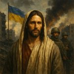 Jesus i Ukraina. Illustrasjonen er laget med ChatGPT/ Dall-E.