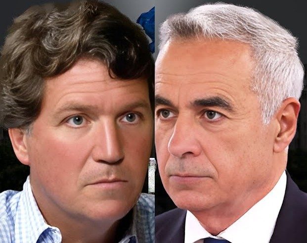 Tucker Carlson og Călin Georgescu, foto fra Tuckers video.